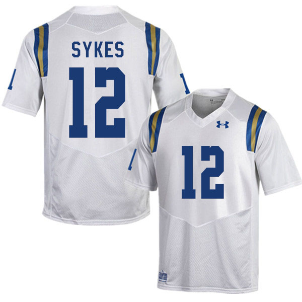 Men #12 Matt Sykes UCLA Bruins College Football Jerseys Sale-White - Click Image to Close